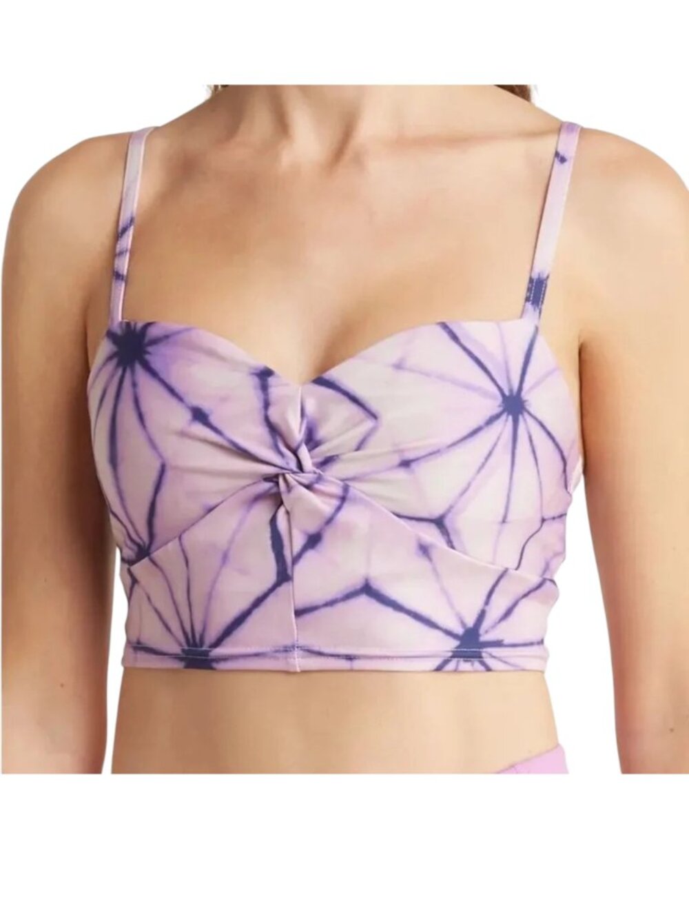 FREE PEOPLE FP MOVEMENT Double Take Cropped Cami in Purple Combo - Size Medium